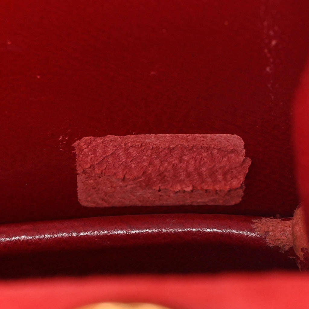 Suede Quilted Mini Square Flap Red
