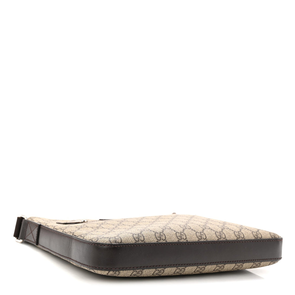 GG Supreme Monogram Medium Flat Messenger Bag Beige Brown