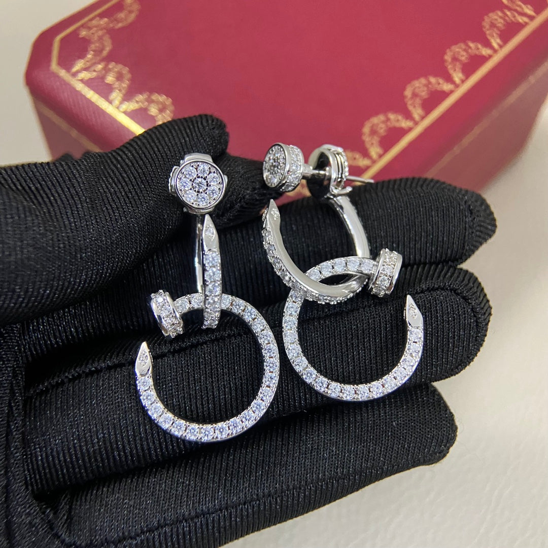 Cartier Juste un Clou Three Dangle Diamond Earrings